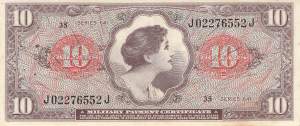 USA MPC Series 641 p.M63 10 Dollar 1965 XF